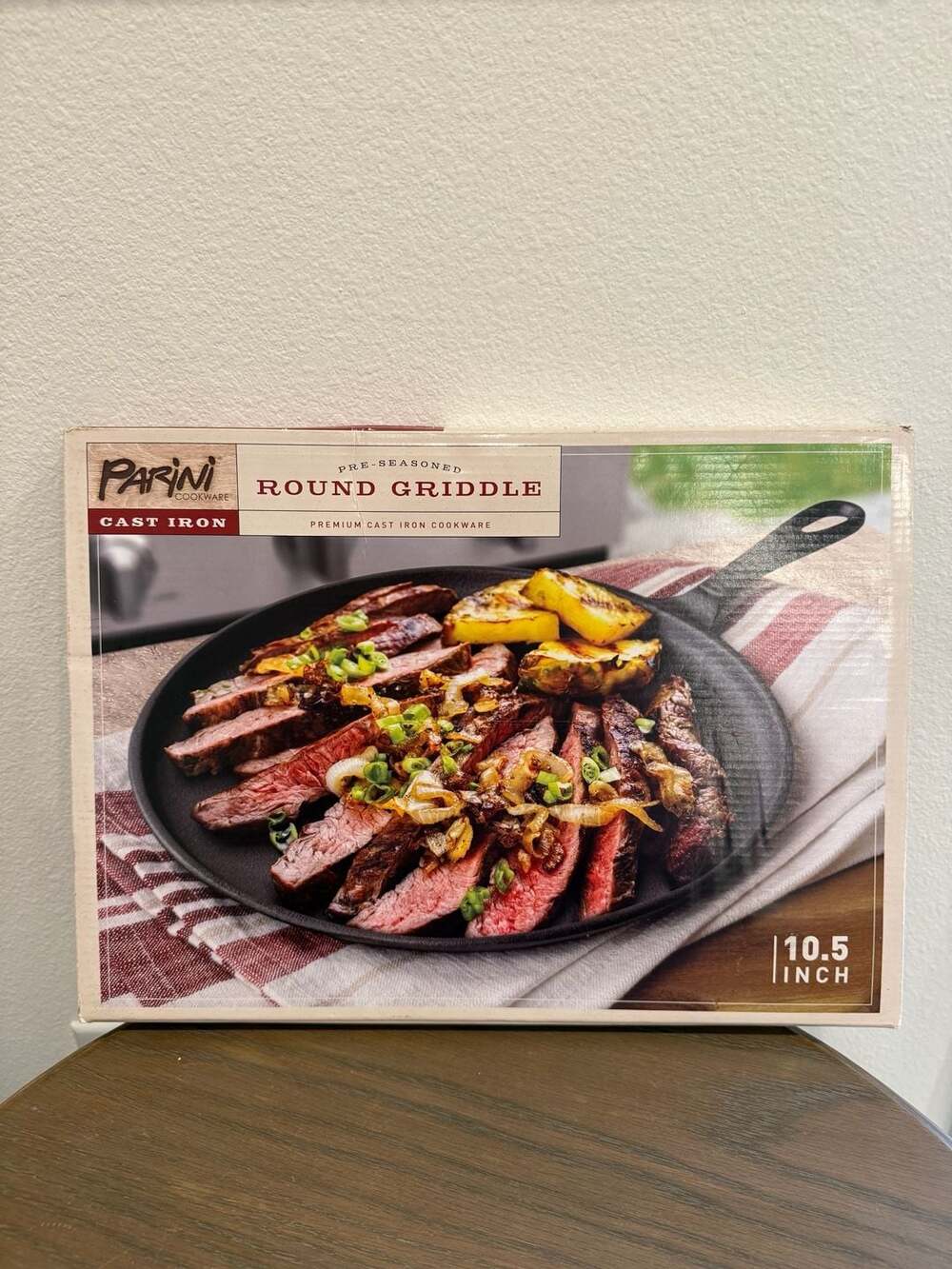 Parini Round Griddle Size 10.5 Inch Pre-Seasoned Cast Iron Cookware New